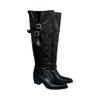 Autumn/Winter New Stacking Boots Thick Heel Pointed Belt Buckle High Barrel Knight Boots Spicy Girl Wide Long Boots
