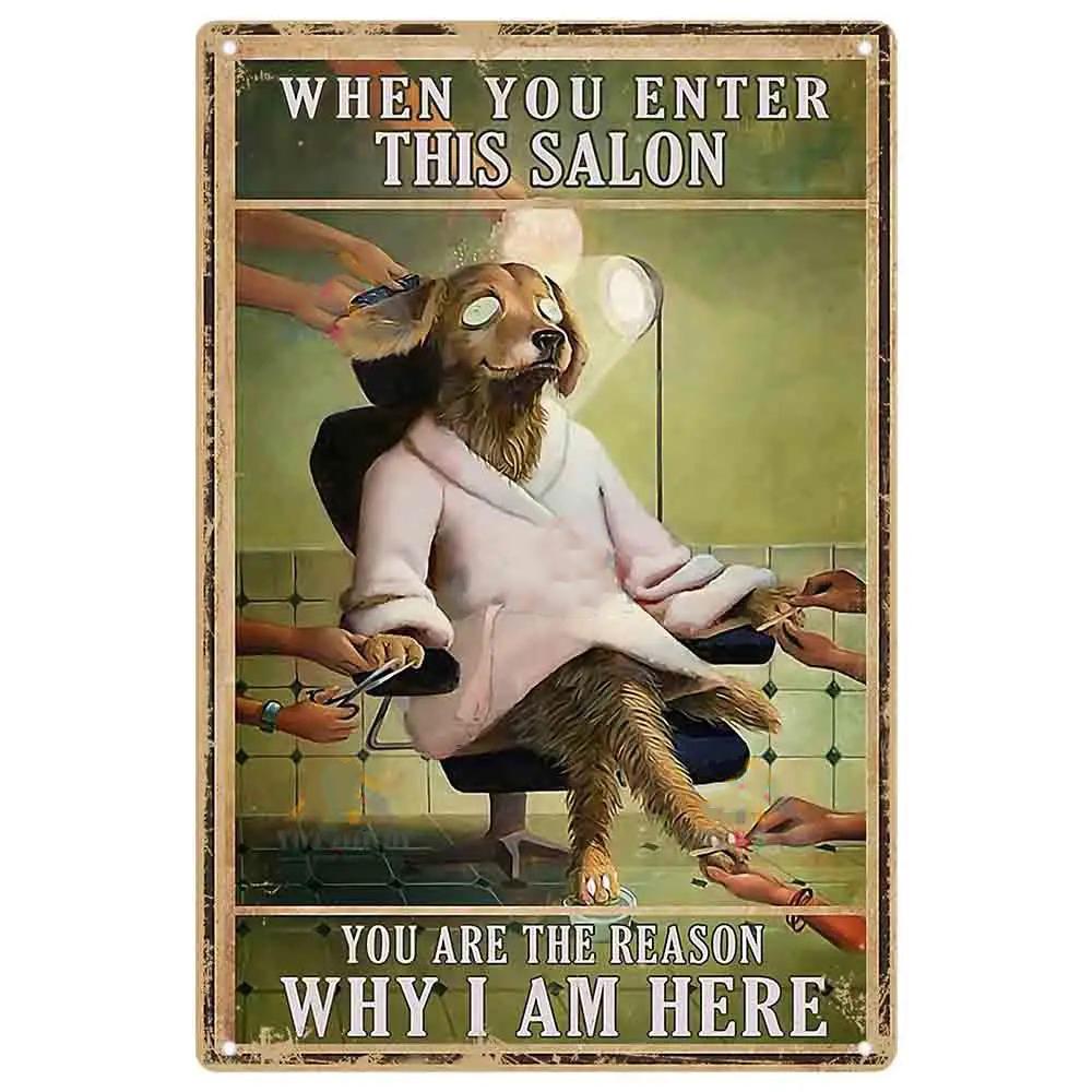 Vintage Kuaför Metal Teneke Tabelalar Kuaför Metal Posterleri Berber Dükkanı Güzellik Salonu Ev Kahve için