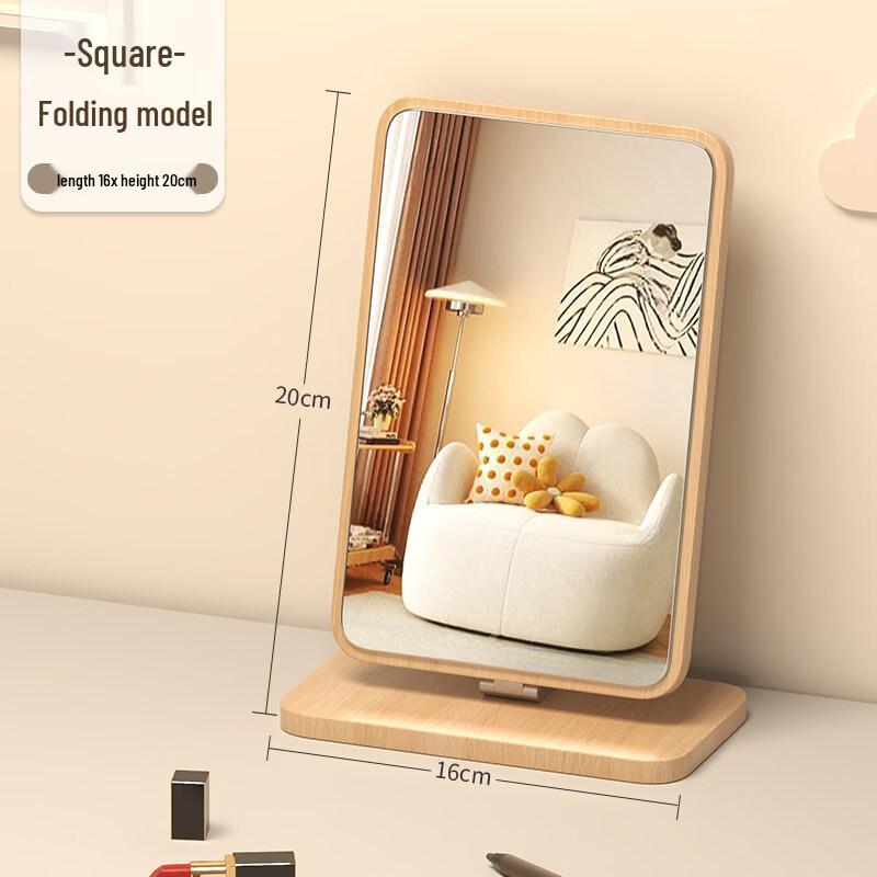 

SPACEXPERT Wooden Folding Desktop Makeup Mirror