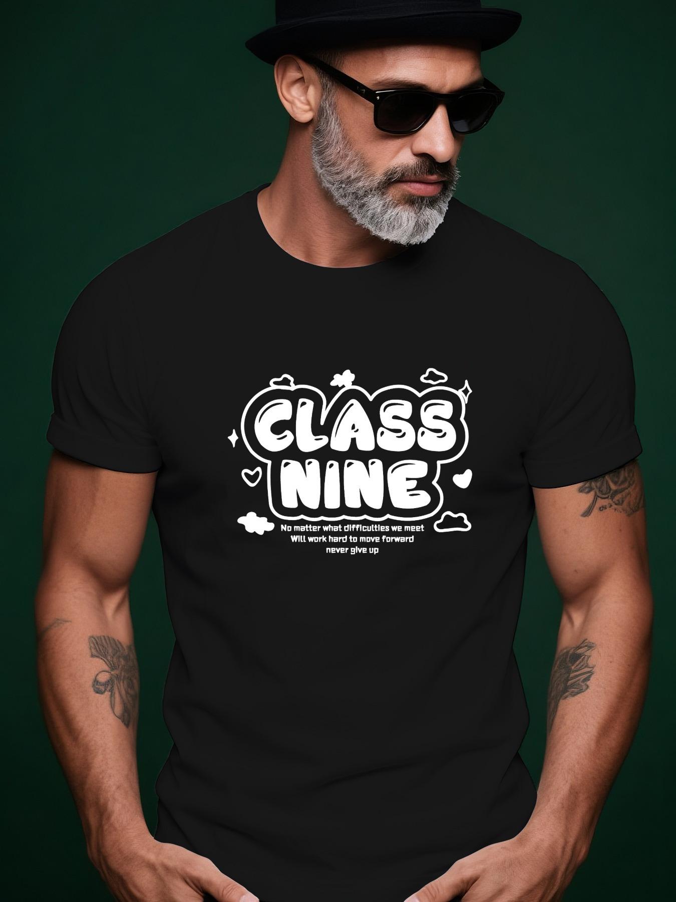 CLASS NINE Graphic Tshirt - Dark Green Crewneck Tee XXXL