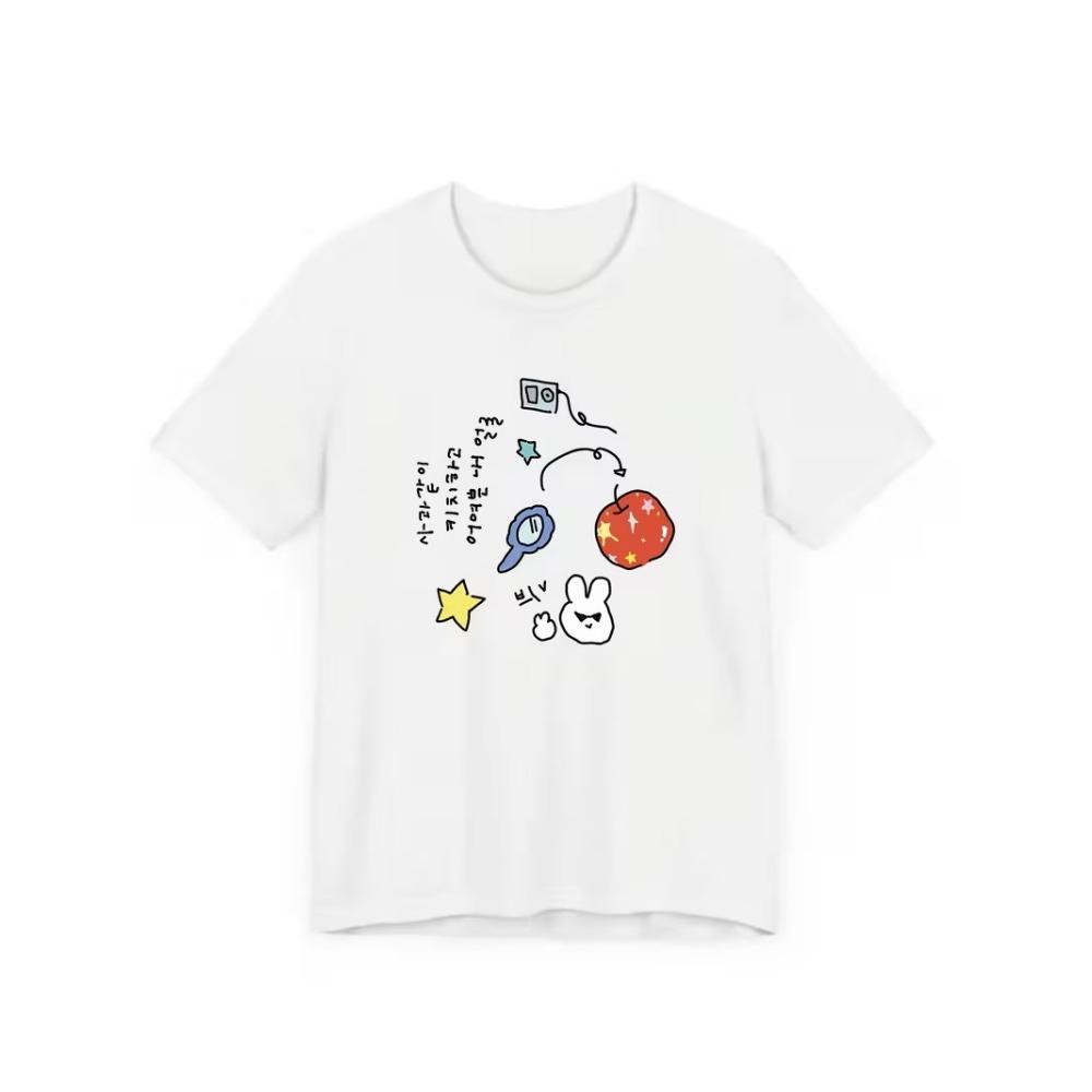 Korean Cute Cartoon Graphic Tee Women Harajuku Aesthetic Short Sleeve T-shirt Casual Loose Summer Top