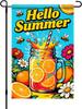 BlissYard Hello Summer Garden Ag 12x18 Double Sided Vertical Outdoor Decor Citrus Drink Lemonade Mason Jar Yard Garden Law AAS