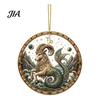 Hanging Home Ornament 2D Flat Pearl Painting Ornament, Double Sided Zodiac Theme Gem Decorative Pendant Art Craft, Rhinestone Beads Pattern
