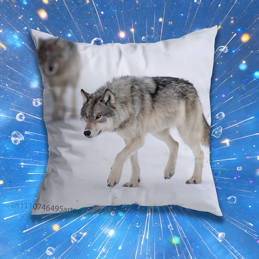 Wolf Pillow Case For Home Bedroom Car Office Decoration Living Room Sofa Cushion Cover Suitable