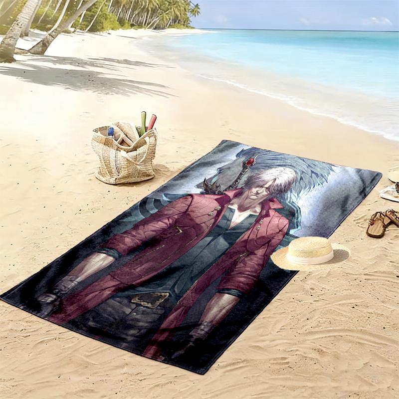 Devil May Cry 2D Flat Print Beach Towel, Large Soft Quick Dry Towel for Beach Camping Swimming.MSTJ0918117