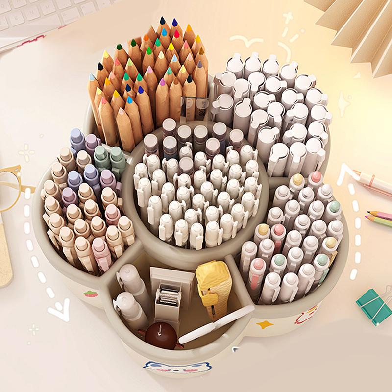 1 Stück um 360 ° drehbarer Stifthalter – multifunktionaler Schreibtisch-Organizer, geeignet für Make-up-Stifte und Schreibwaren für Studenten