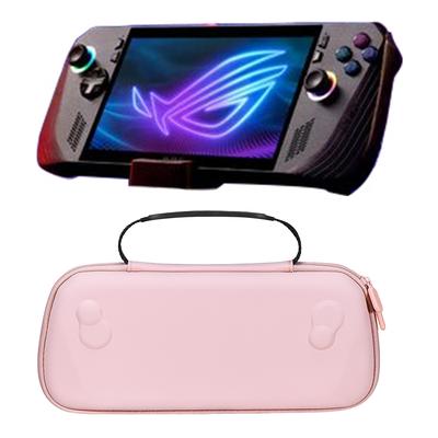 Portable Storage Bag PU Leather Protective Travel Case Anti-Scratch Storage Case for Rog Ally X Gaming Handheld and Accessories