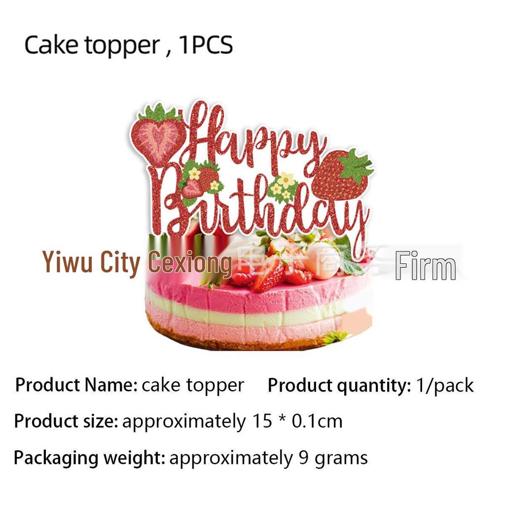 Strawberry Theme Party Tableware Set: Disposable Plates, Napkins, Cups, and Tablecloth