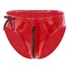 Mens Low Waist Zipper Briefs Wet Look Patent Leather Underwear Club Stage Show Costume