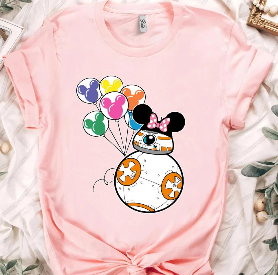 Star Wars R2D2 BB8 Couple Mickey Balloon Tee Unisex Adult Kid Shirt M