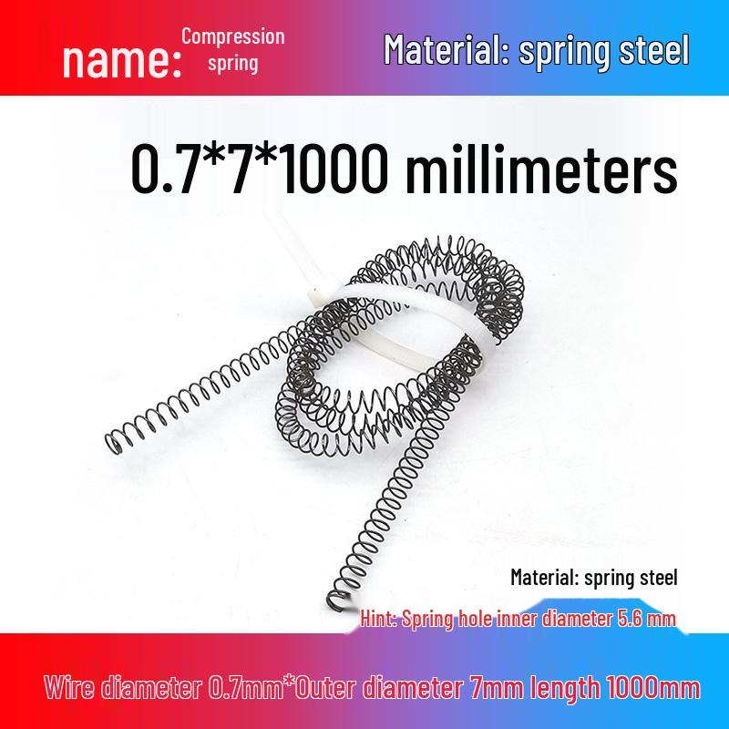 Spring Wire: 1m Long, Soft Pressure, Manganese Steel, 0.3-4.5mm Diameter, Yellow Compression Return.
