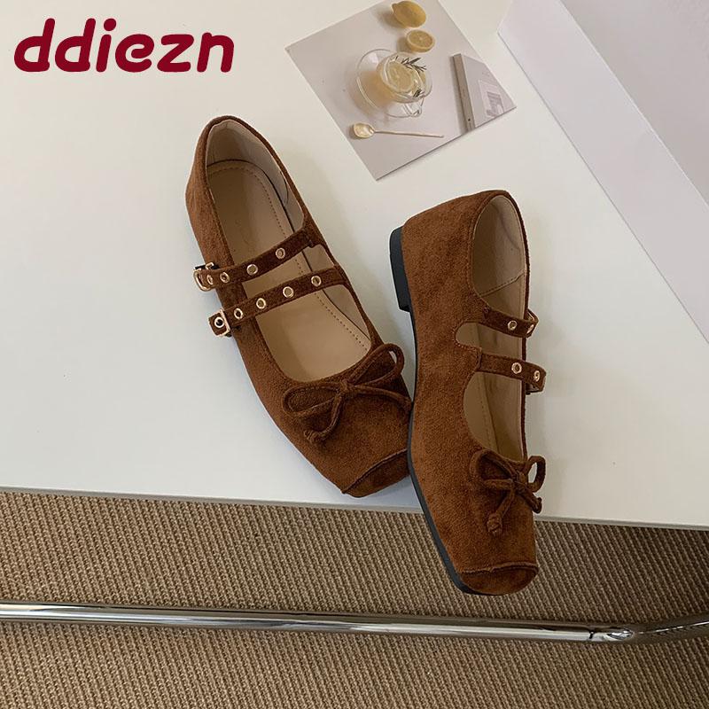 Fashion Soft Female Shallow Fashion Butterfly-Knot Ladies Flats With Shoes Buckle Strap Footwear Mary Janes Flats Shoes For Women