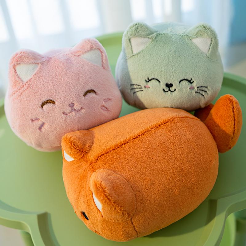 20cm Bunte Plüschkatzen Cartoon Pfirsichkatze Plüschtiere Weiches Spielzeug Niedliche Miau Katze Stoffpuppe Kawaii Dekoration Mädchen Junge Geburtstagsgeschenk