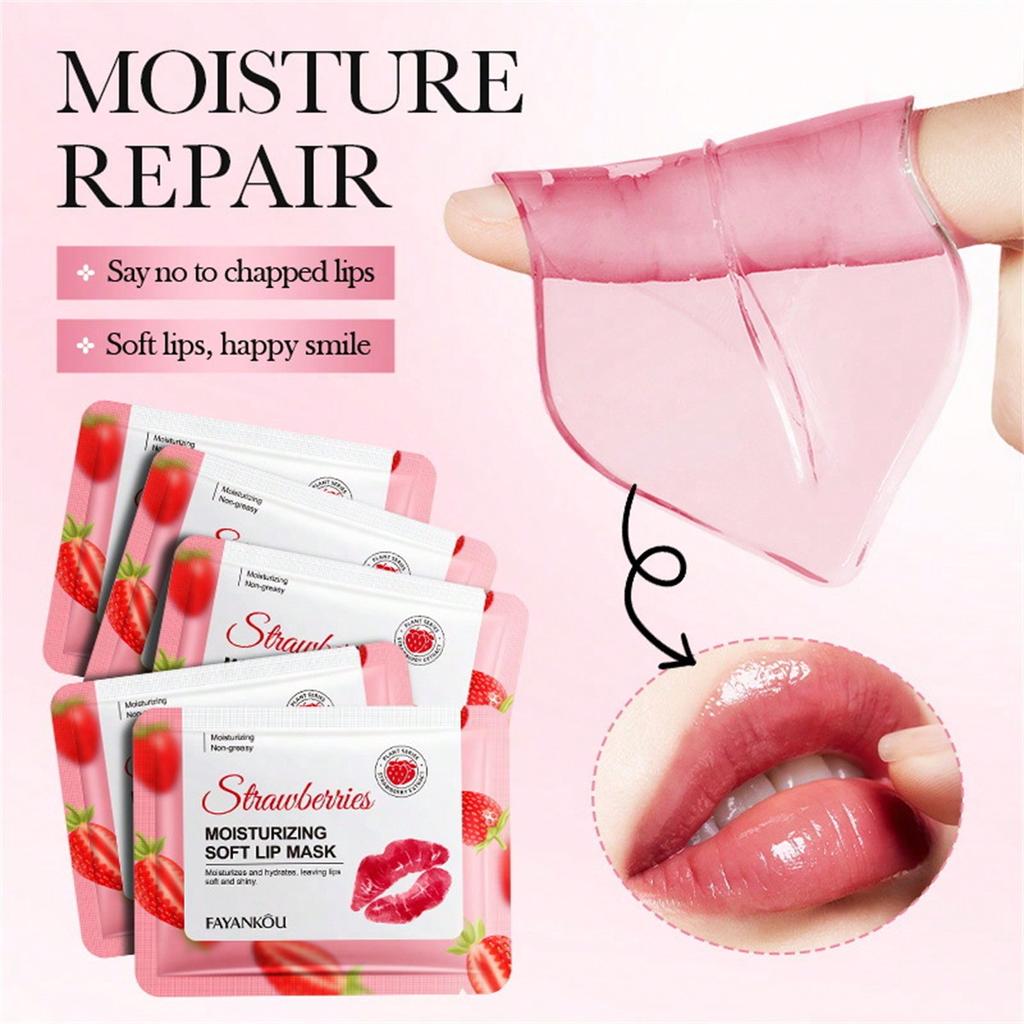 10pcs MOISTURIZING SOFT LIP MASK Hydrating Erase Signs of Fatigue Natural Pink Lips Prevent Drying Brighten Lips Color Smooth Lip Lines