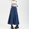 Retro Half-body Umbrella Skirt for Women Spring Summer Mid-length Skirt for Women Spring Denim Skirt for Women Spring High Waist Slim Hip Skirt