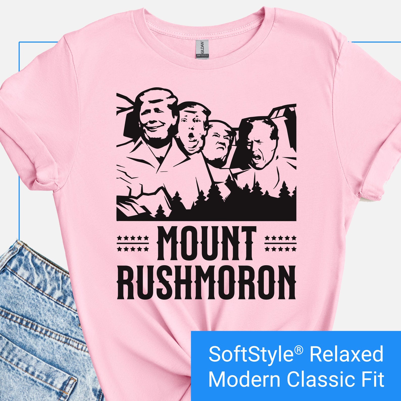 Mount Rushmoron Funny Anti Trump Shirt, Stupid Trump T-Shirt, Against Trump TShirt, Dump Trump, Funny Liberal Shirt, Sarcastic Democrat Tee 4XL