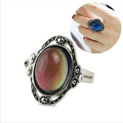 Vintage Magic Mood Ring Heart Shape Pierścień zmieniający kolor Pierścień z regulacją temperatury