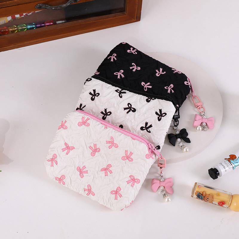 Small Fresh Butterfly Bow Polyester Wallet With Large Capacity Card Organizer And Makeup Bag For Daily Use