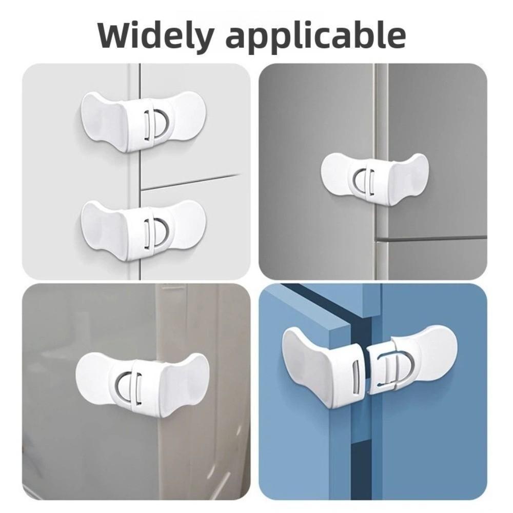 5PCS Children Protection Baby Safety Locks Self-adhesive Cabinet White Locks Refrigerator