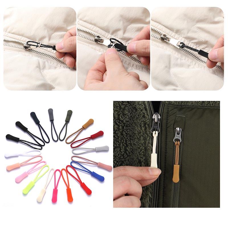 20PCS Fabric Zipper Replacement Pull Puller End Fit Rope Replacement Clip Broken Buckle Fixer Suitcase Backpack Zipper Cord Tab
