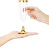 Gold Plastic Champagne Flutes - 5OZ Plastic Champagne Glasses With Gold Rim -Ideal for Thanksgiving Party, Weddings