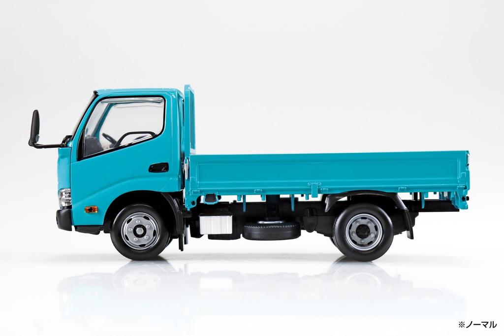 Aoshima Bunka Kyozai Rakupura Snap Kit Hino Dutro Flatbed Scale Plastic Model Kit Co., Ltd. (AOSHIMA) No. 23-TE (Turquoise) 1/32 Pre-colored