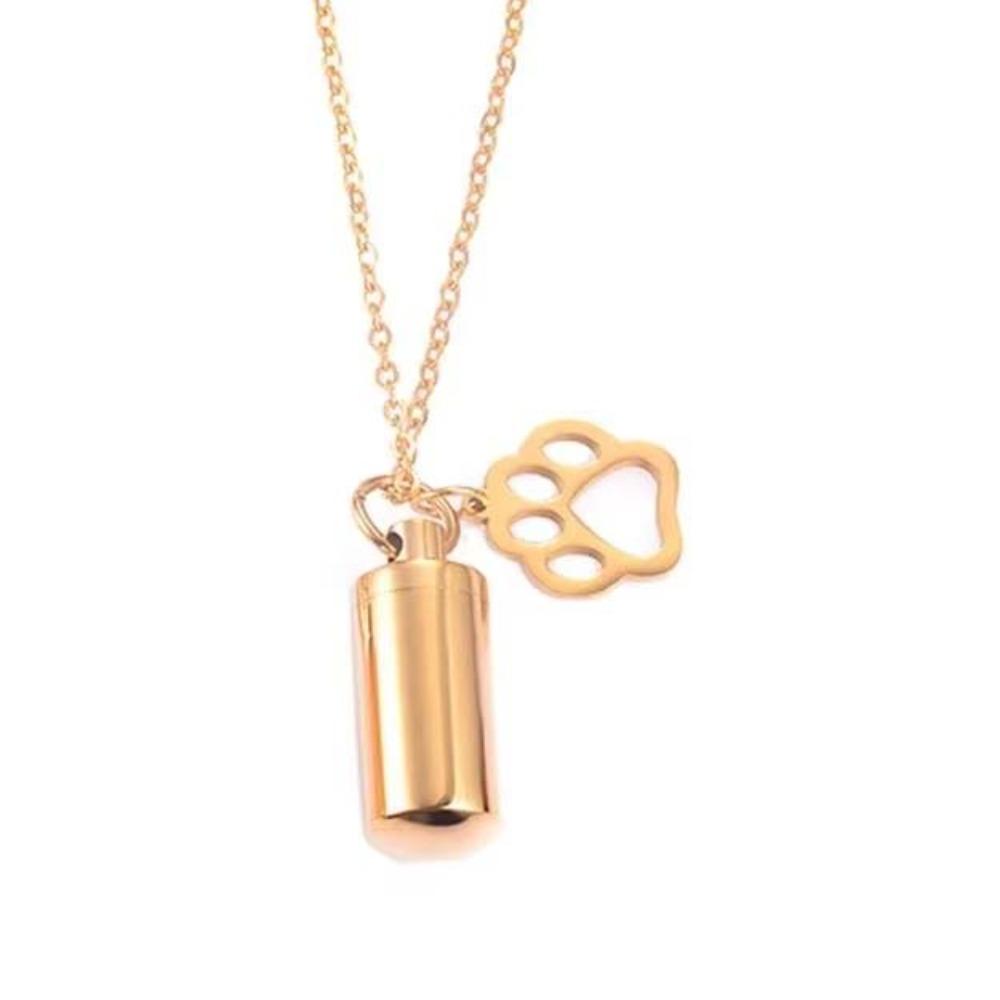 Cylinder Pet Ashes Pendant Stainless Steel Memorial Ashes Pendant Cremation Jewelry