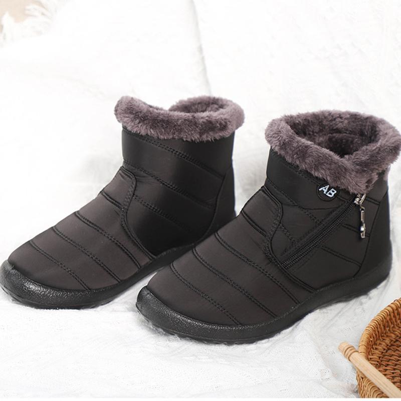 Stiefel für Damen, Winter-Stiefeletten, warme Pelzstiefel, Damenstiefel, Schuhe, flache Stiefel, warme Stiefel, Schneestiefel in Übergröße