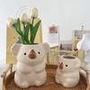 Cartoon Cute Koala Vase Resin Flower Pot Mini Bonsai Succulent Plant Pot Desktop Home Gardening Decoration