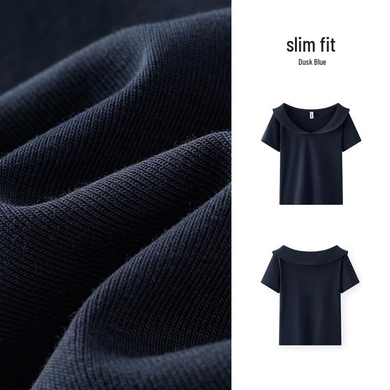Semir Women's Doll Collar Slim Fit Short Sleeve Polo Shirt