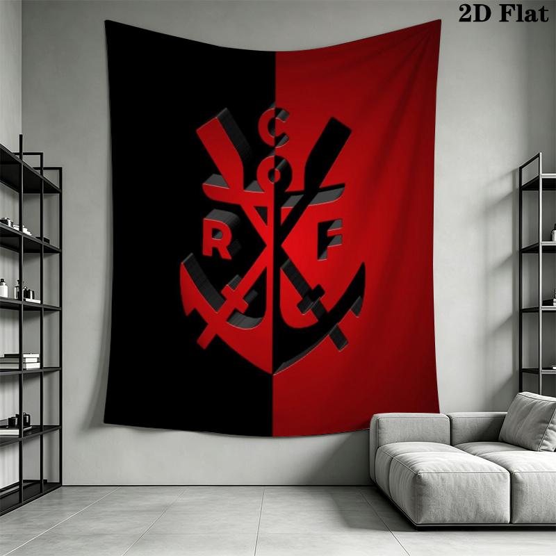 CR Flamengo Wall Tapestry Aesthetic Wall Hanging Printed Fabric Blanket Decorative Tapestries for Bedroom Living Room Home Decor