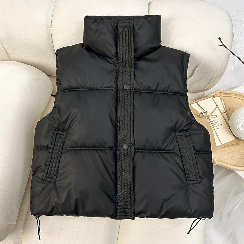 Autumn and Winter New Lambskin Cotton Clothes Vest Women's Stand-up Collar Zipper Cardigan Loose Women's Vest