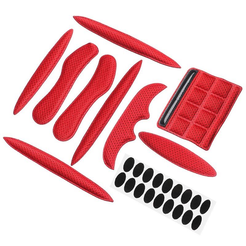27 Pcs Universal Helmet Inner Padding Foam Pads Kit Sealed Red Sponge For Outdoor Sports Cycling Motorcycle Bicycle Accessories