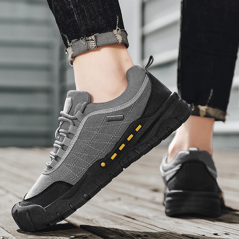 Men's Hiking Shoes Niche Design Autumn Hiking Sports Shoes Men's Leather Outdoor Sports Shoes Ultra Light Work Shoes Waterproof