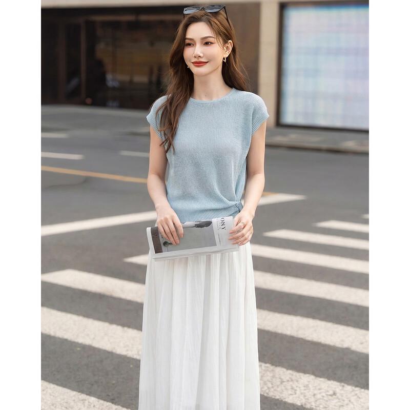 TERRE BLEUE Women's Summer Knit Skirt Set