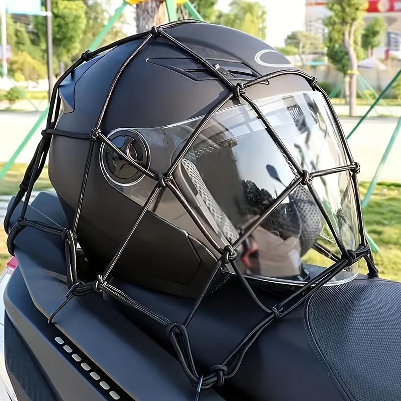 1pc Durable Motorcycle Cargo Net with Elastic Rubber Straps Transparent Plastic Helmet Protector Ideal for Storing Bags and Gear on Bicycles