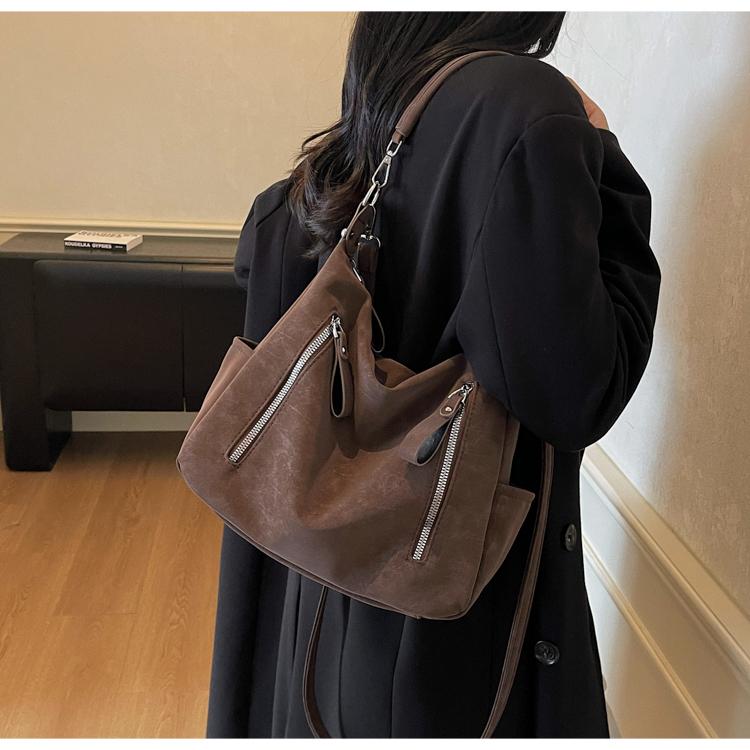 

Женская сумка из искусственной кожи, боковая сумка в стиле ретро, сумка через плечо для женщин, повседневная женская сумка-тоут большой вместимости кофейный