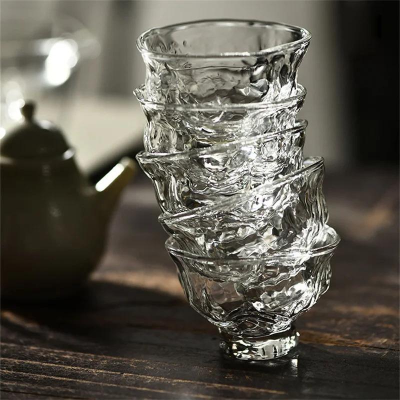 High Borosilicate Glass Tea Cup Set Transparent Small Tea Bowl Multiple Styles Home Use Owner Cup