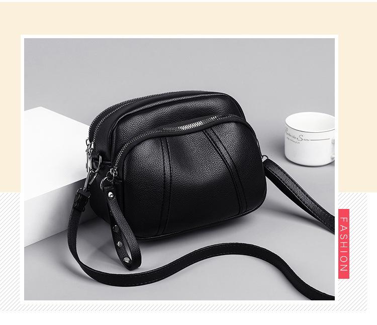 Damen Niet Reißverschluss Kleine Quadratische Taschen, Modische Handy-Taschen, Weiche Leder Umhängetaschen & Messenger Bags
