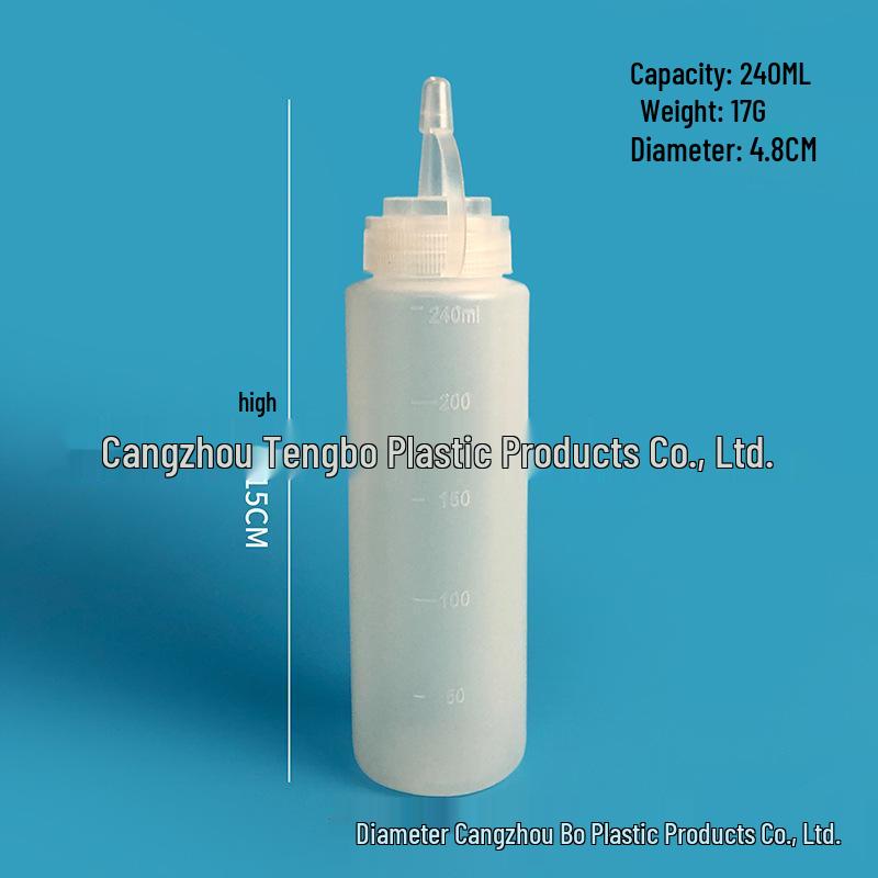 

240ml Jam, 680ml Sauce, and 450ml Pointed Tip Translucent Plastic Bottles for Household Use 240ml
