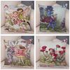 Vintage Floral Girl Pillowcase Decor Cute Cartoon Flower Elf Fairy Tale for Sofa Home Pillow Case Soft Plush Cushion Cover