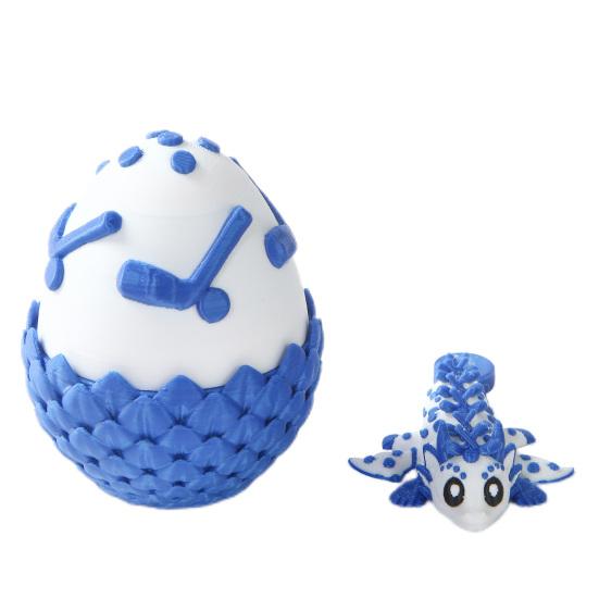 Flexible Sports Ball Dragon And Egg, Articulated Dragon Fidget Toy, 3D Printed Egg with Winged Dragon Inside, Stress Relief Desk Toy