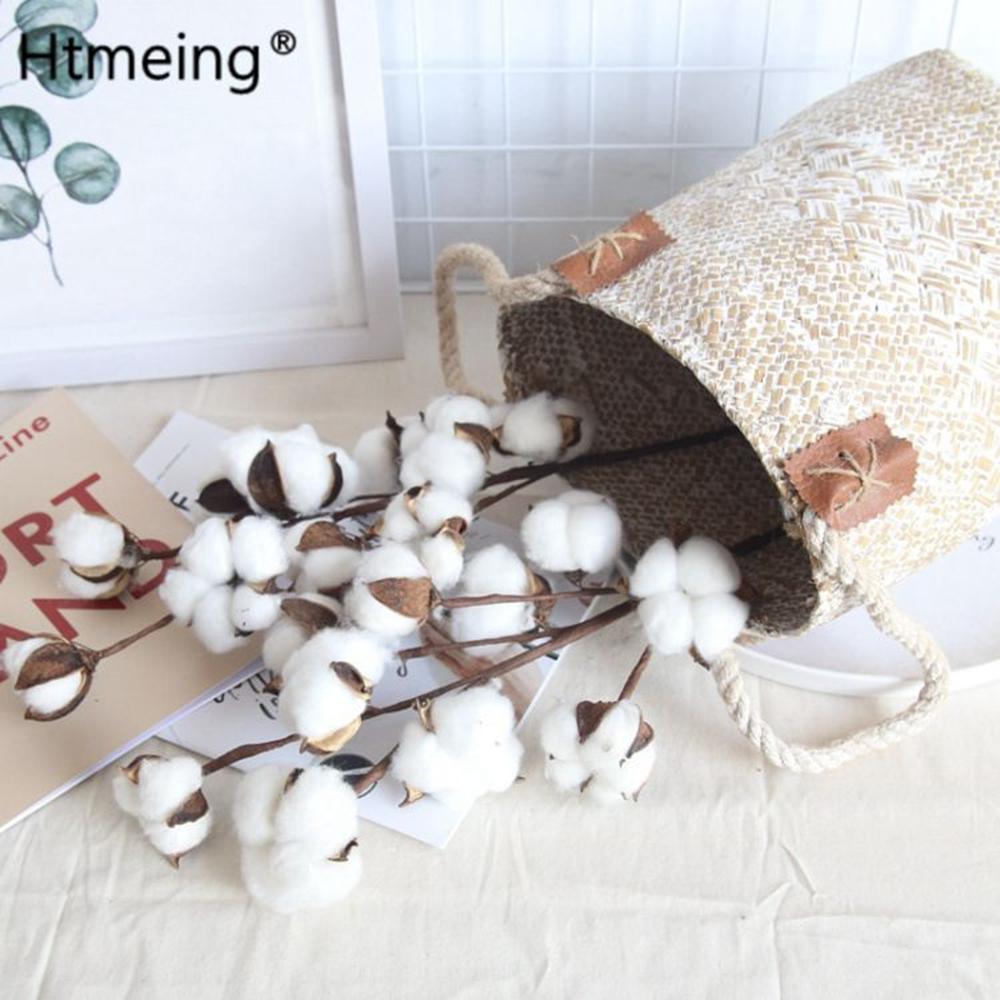 Naturally Cotton Artificial Plants Floral Branch Wedding Outdoor Garden Courtyard Festival Party Vase Home Table Decor DIY Gifts