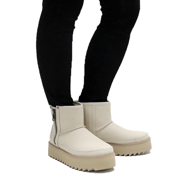 UGG F19 Clássico Rebelde Biker Mini Forrado com Fleece Rosa Feminino 1105313-BONE