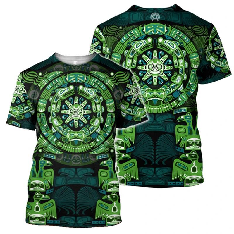 

Retro Ethnic Aztec Mexico T-shirt Summer Men s 3D Printed Short Sleeve Fashion Creative Trend Tops T Shirts 6XL