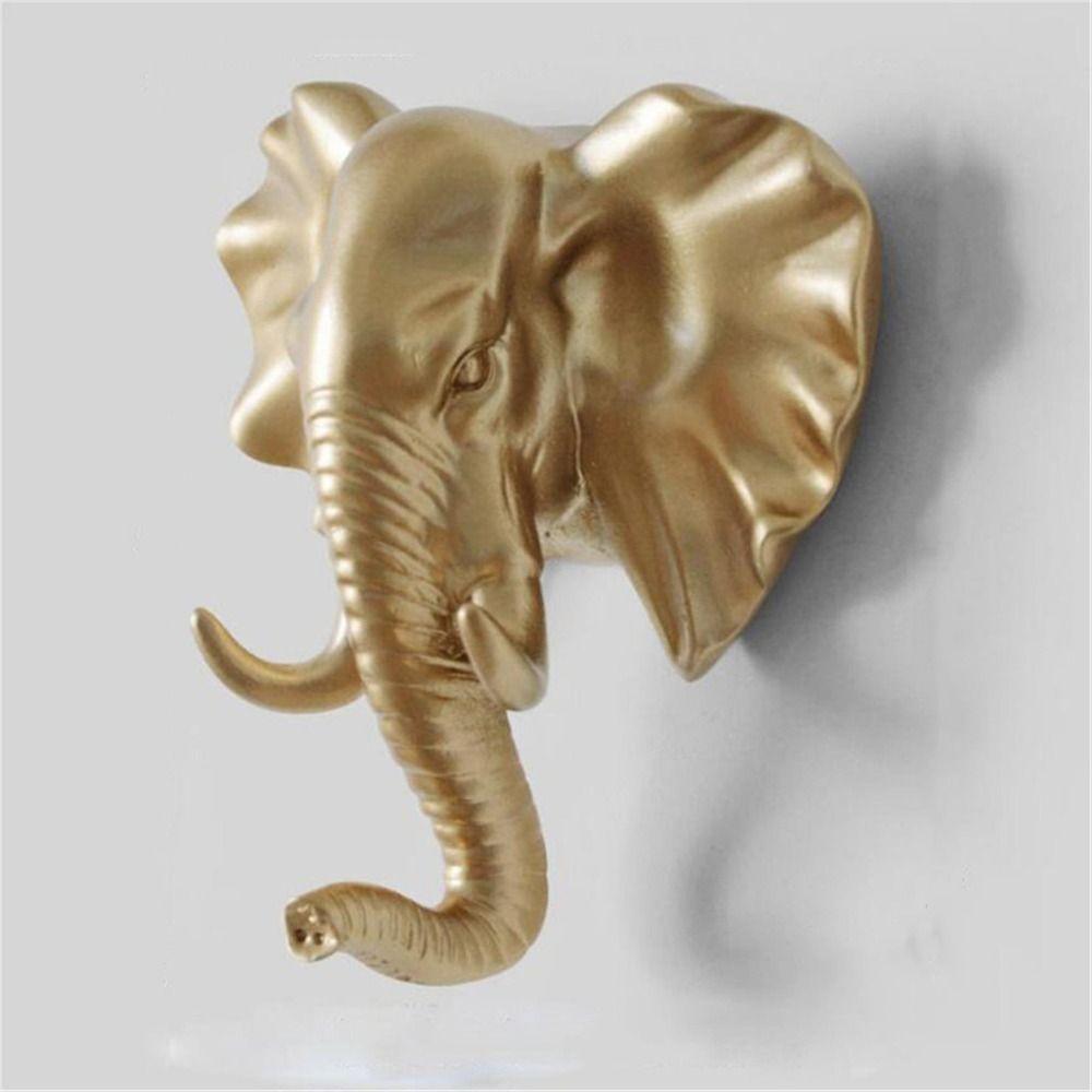 Wall Mounted Wall Hanging Decoration Resin Wall Keys Holder Animal Head Decorative Hook  Door