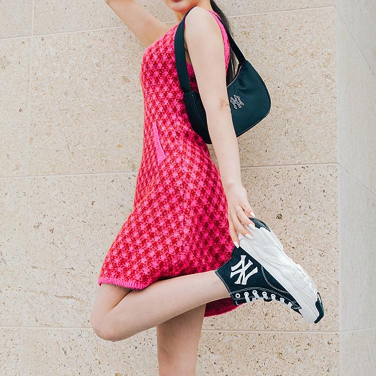 New MLB Polyester Shoulder Bag Dumpling Bag Shoulder Bag Women's Black 3ABQS032N-50BKS