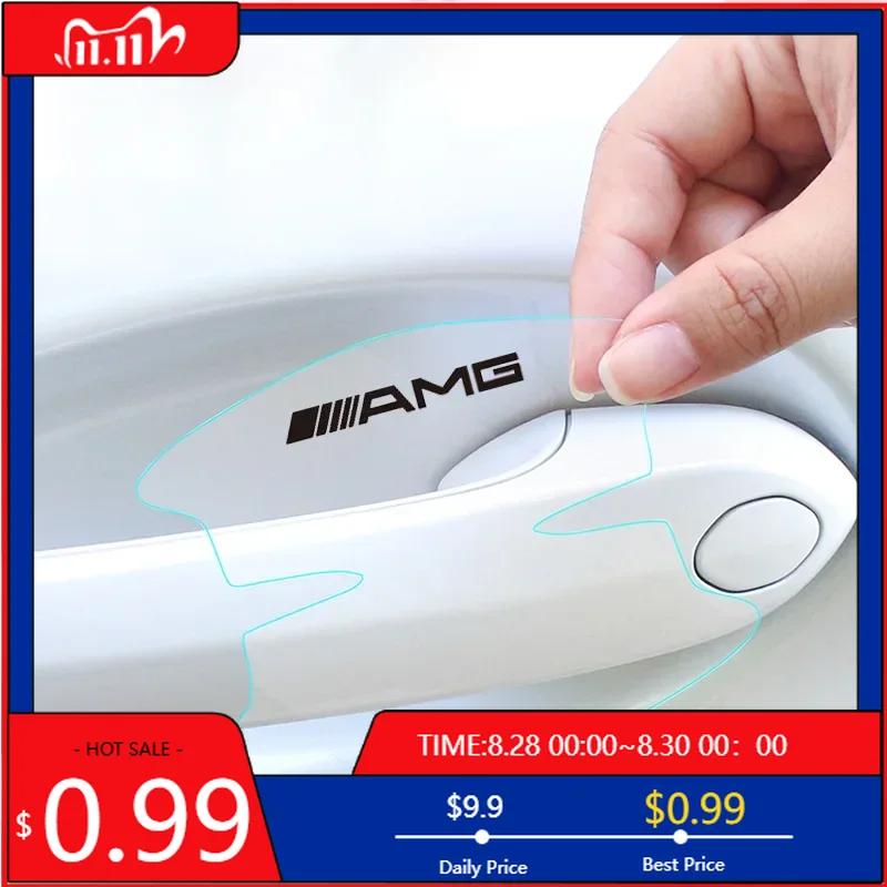 GLC GLB 8pcs Auto Door Wrist Transparent Protector Side Handle Decal for Mercedes Benz W124 W203 W204 W205 W212 GLS GL CLA GLA