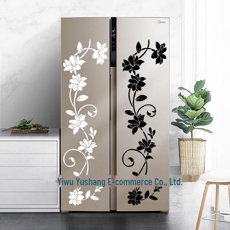 Custom Flower Vine Wall Stickers: Eco-Friendly PVC Decor for Bedroom, Living Room, Refrigerator, or Restaurant