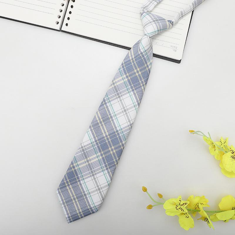 Jk Small Tie Female College Style Lazy Japanese Plaid Uniform Shirt Tie Student Ins Men'S And Women'S Short Styles Free Of Charge